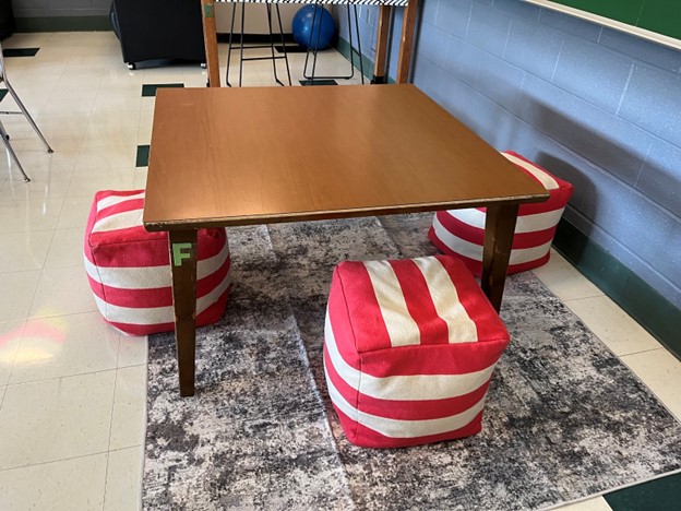 flexible seating in ambers classroom