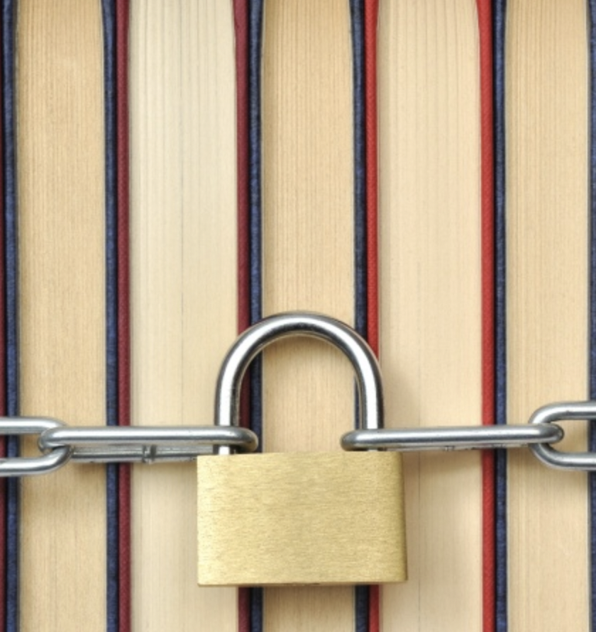 Books under lock and key