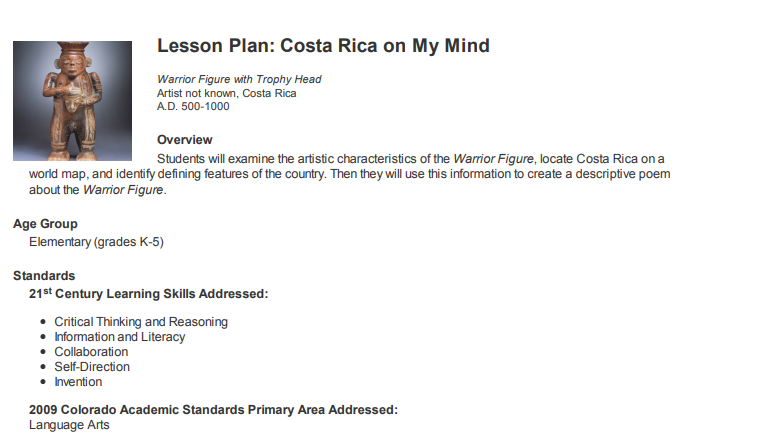 Costa Rica and the Warrior Figure