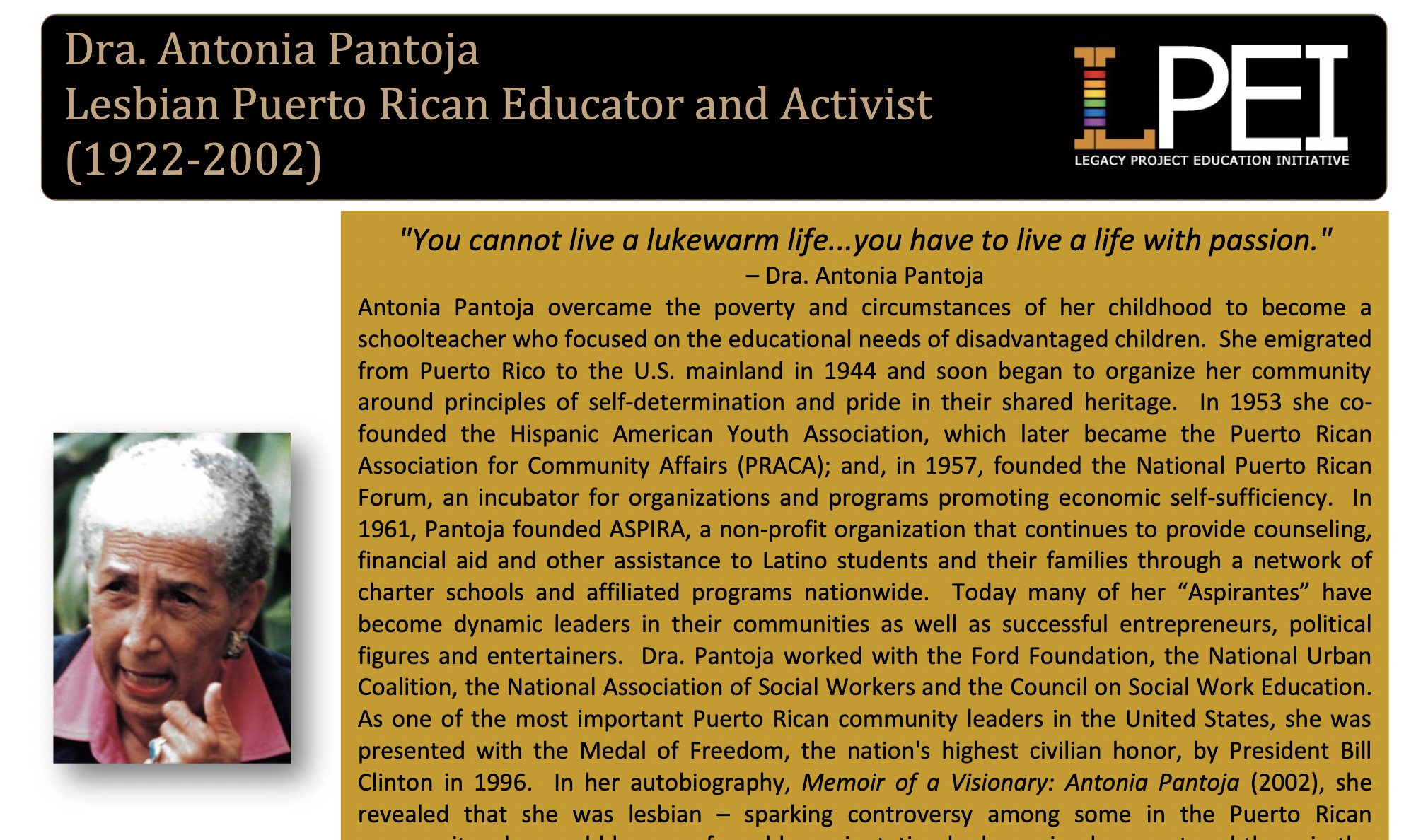Antonia Pantoja Lesson Plan