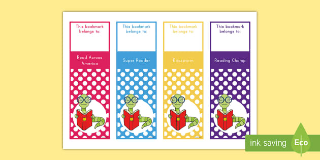 Editable Read Across America Bookmarks
