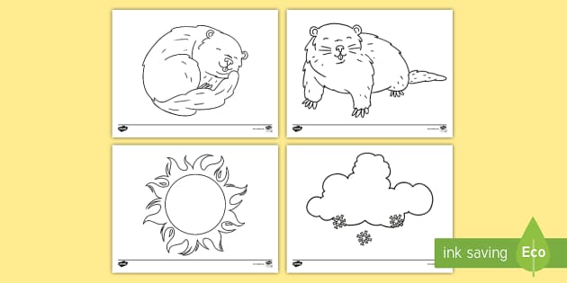Groundhog Day Coloring Sheets