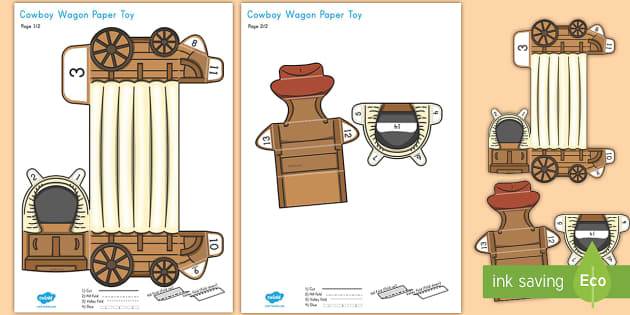 Covered Wagon Paper Model Activity