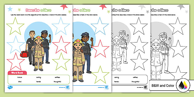 Patriot Day Describe a Hero Activity