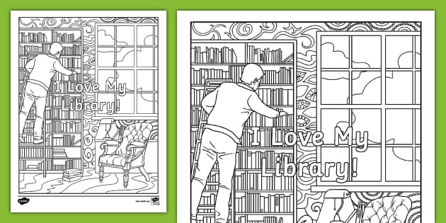 I Love My Library Mindfulness Coloring Sheet