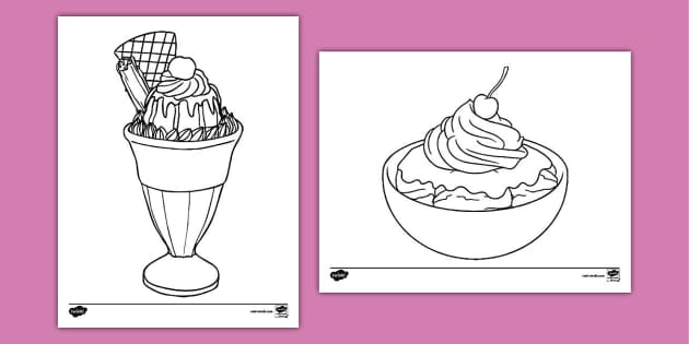 Ice Cream Sundae Coloring Sheets