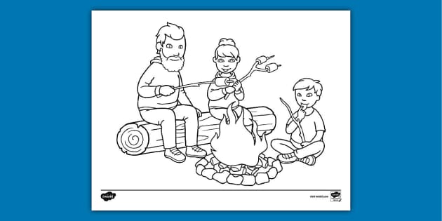 S'mores at the Campfire Coloring Sheet