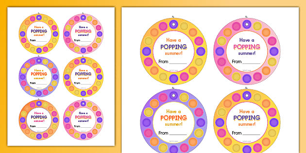 Have a Popping Summer! Printable Gift Tag