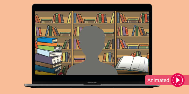 Library Animated Virtual Teaching Background