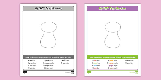 My 100th Day Monster Activity