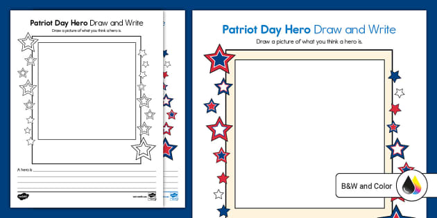 Patriot Day Hero Draw and Write Activity