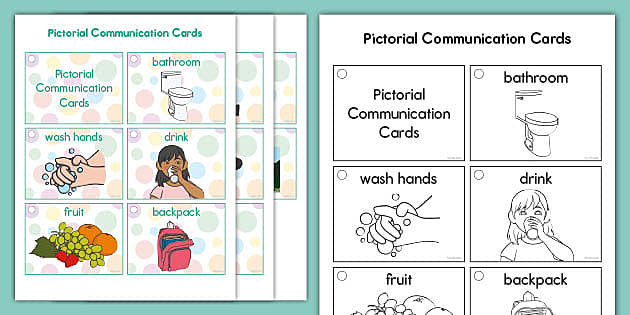 Pictorial Communication Cards for Lanyards