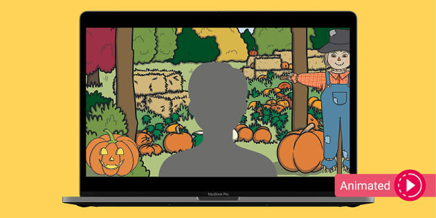 Pumpkin Patch Animated Virtual Teaching Background