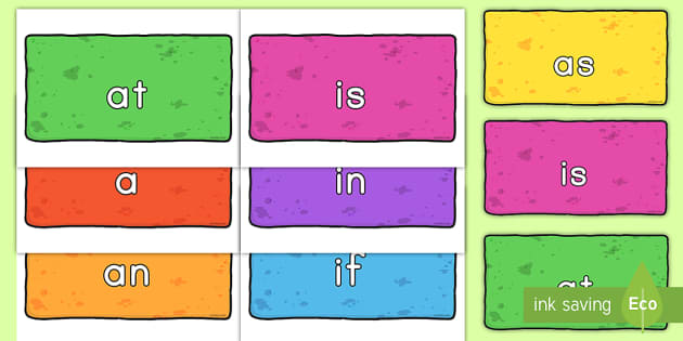 Multicolored Words on Bricks Cutouts