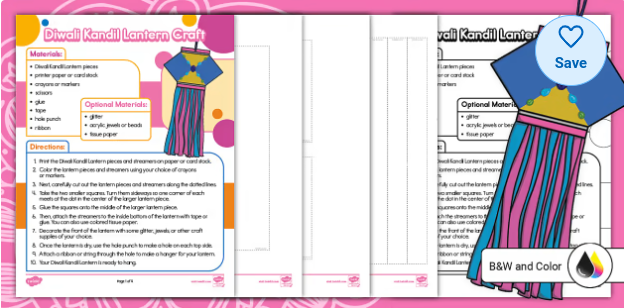 Diwali Kandil Lantern Craft Activity