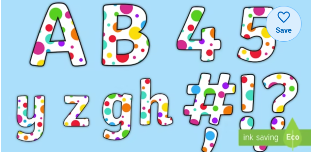 Multicolored Polka Dot Bulletin Board Letters and Numbers Pack