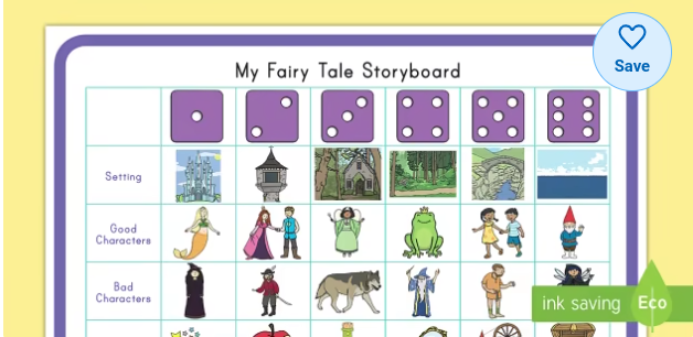 Superhero Storytelling Prompt Dice Game