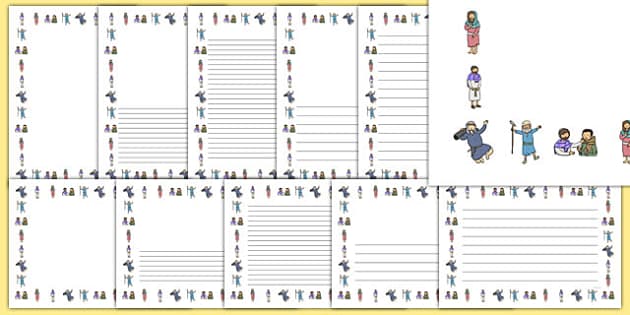 Blank and Lined Journal Writing Pages - The Miracles of Jesus Border