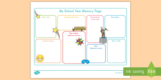 My School Year Memory Page Activity
