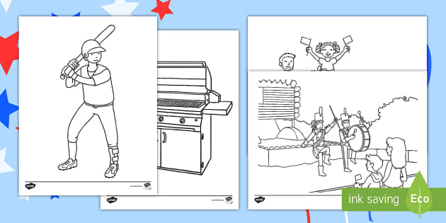 Independence Day Coloring Sheets