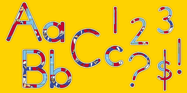 Football Bulletin Board Letters and Numbers Pack