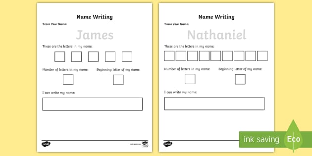 Editable Name Writing Practice Activity