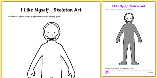 I Like Myself Skeleton Art