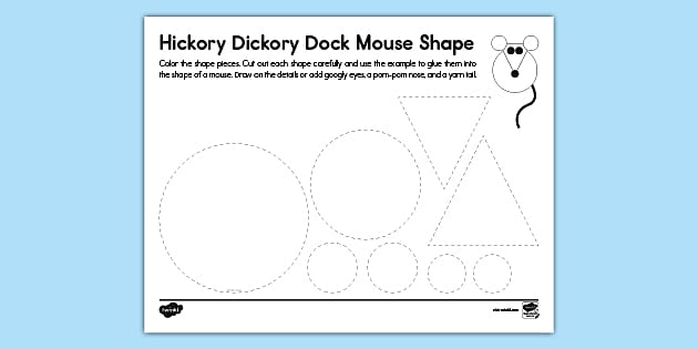 Hickory Dickory Dock Mouse Shape Craft Activity