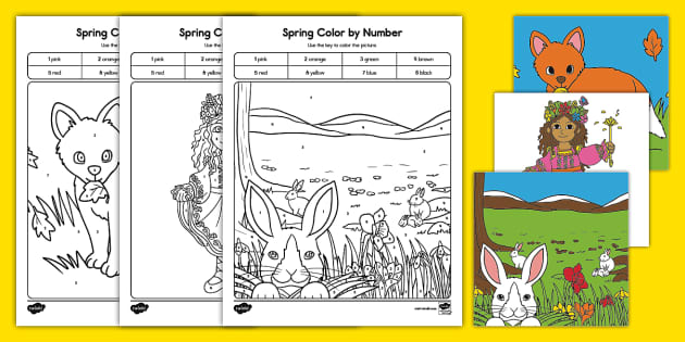 Spring Color by Number