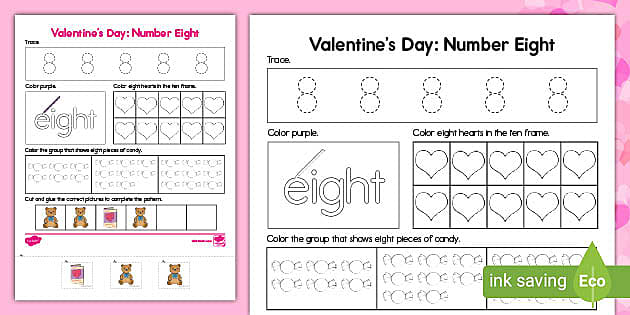 Valentine's Day Number Eight Activity