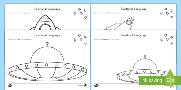 Alien Positional Language Worksheets