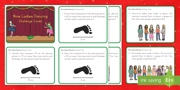 Nine Ladies Dancing Challenge Cards