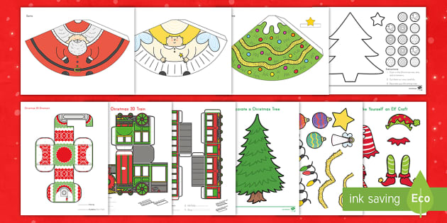 Christmas 3D Paper Craft Pack