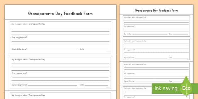Grandparents Day Feedback Form