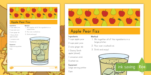 Fall Apple Pear Fizz Recipe