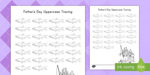 Father's Day Uppercase Tracing Activity