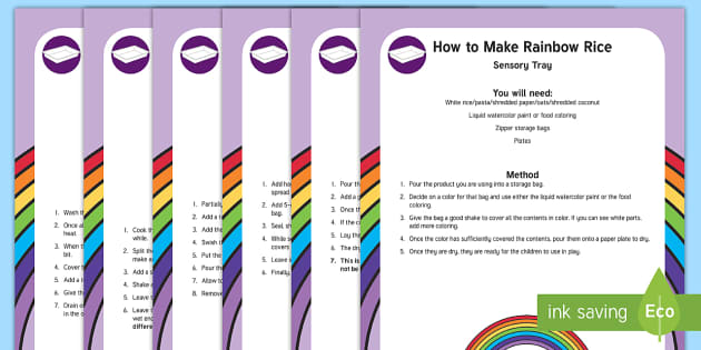 Rainbow Rice Sensory Activity