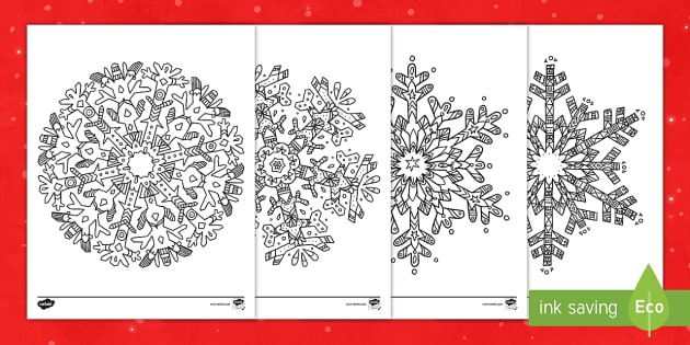 Snowflakes Mindfulness Coloring Sheets