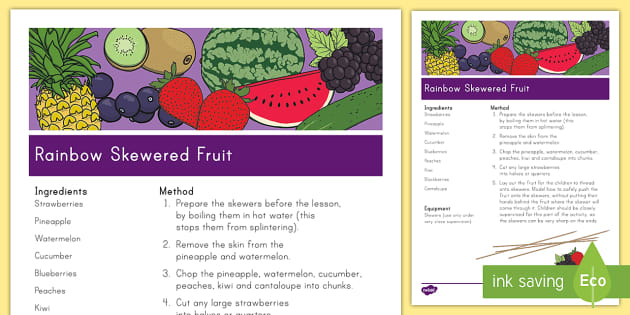 Rainbow Skewered Fruit Recipe
