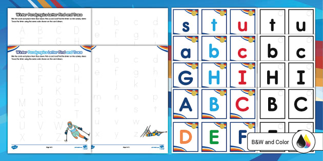 Winter Paralympics Letter Find and Trace Activity