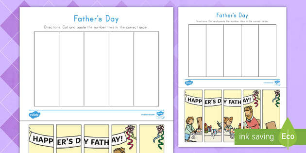 Father's Day 1-5 Number Sequencing Puzzle