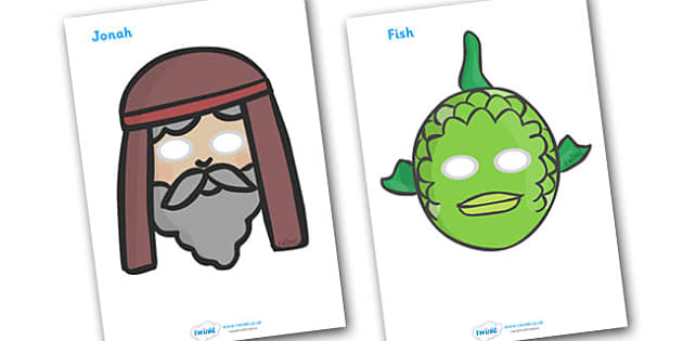 Jonah and the Big Fish Story Dramatic Play Masks