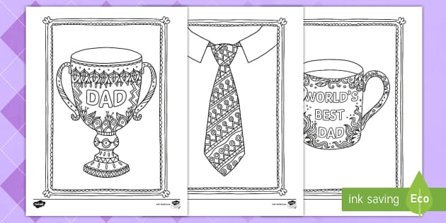 Father's Day Mindfulness Coloring Sheets
