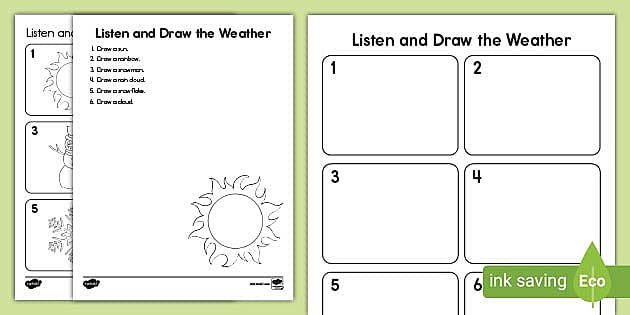 Listen and Draw the Weather Activity