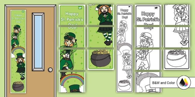 St. Patrick's Day Vertical Door Banner