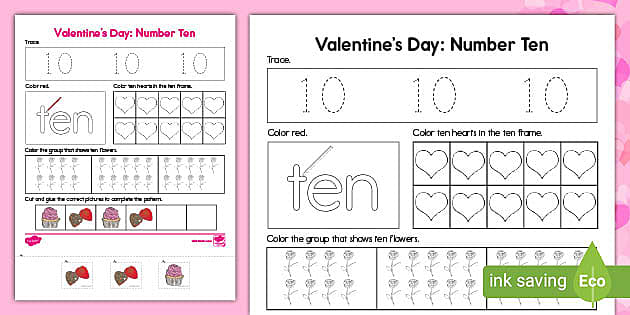 Valentine's Day Number Ten Activity