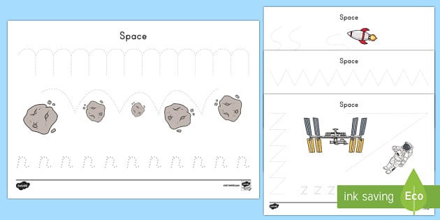 Space Pencil Control Worksheets