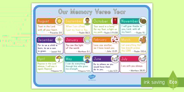 Our Memory Verse Year Calendar