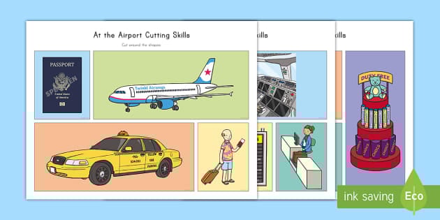 At the Airport Cutting Skills Activity