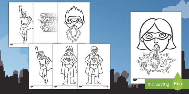 Superheroes Coloring Sheets